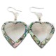 Inlay Heart Navajo Certified Authentic .925 Sterling Silver Hooks Natural Abalone Native American Dangle Earrings 18099-4