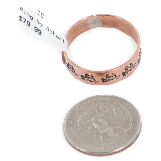 Handmade Certified Authentic Horse Navajo Native American Pure Copper Ring 17091-10
