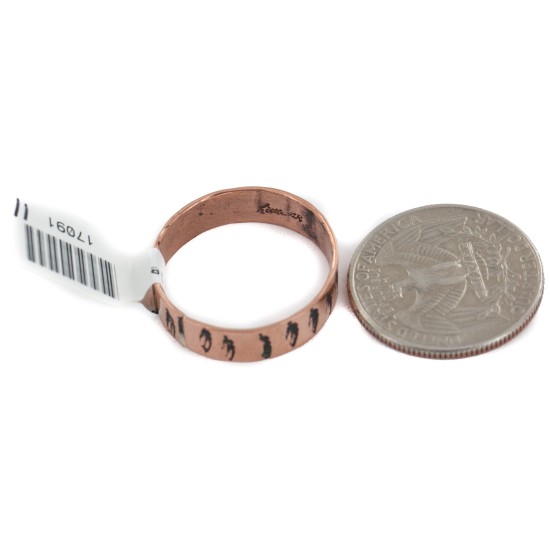 Handmade Feather Certified Authentic Navajo Native American Pure Copper Ring 17091-11