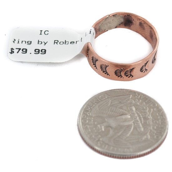 Handmade Certified Authentic Navajo Native American Pure Copper Ring 17092-8