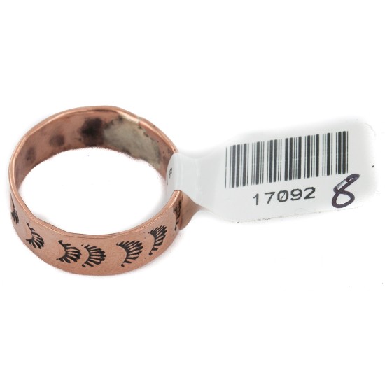 Handmade Certified Authentic Navajo Native American Pure Copper Ring 17092-8
