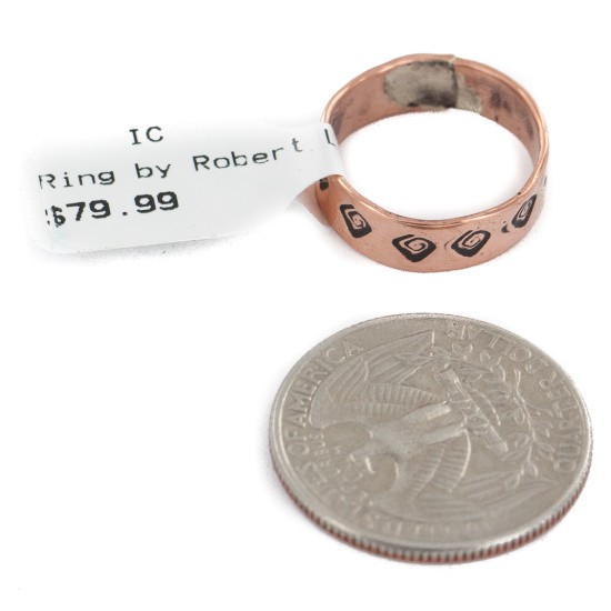 Handmade Certified Authentic Navajo Native American Pure Copper Ring 17094-1