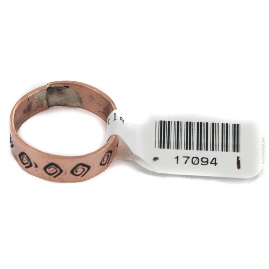 Handmade Certified Authentic Navajo Native American Pure Copper Ring 17094-1