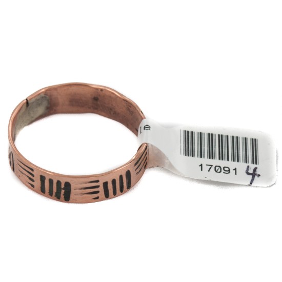 Handmade Certified Authentic Navajo Native American Pure Copper Ring Size 12 1/4 17091-4