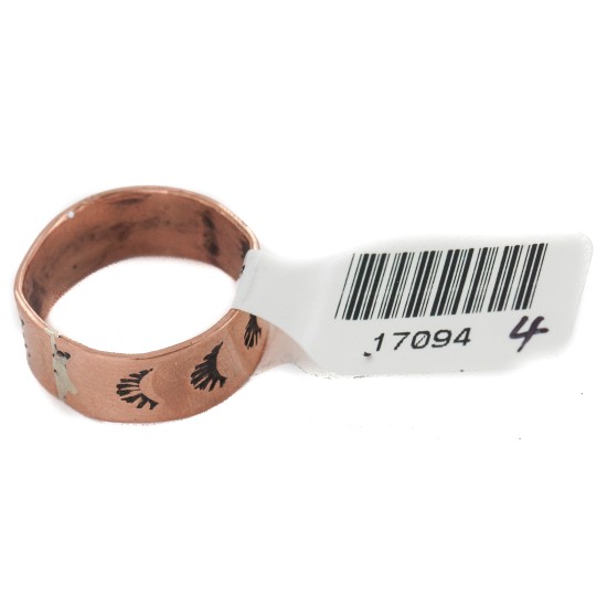 Certified Authentic Handmade Navajo Native American Pure Copper Ring 17094-4