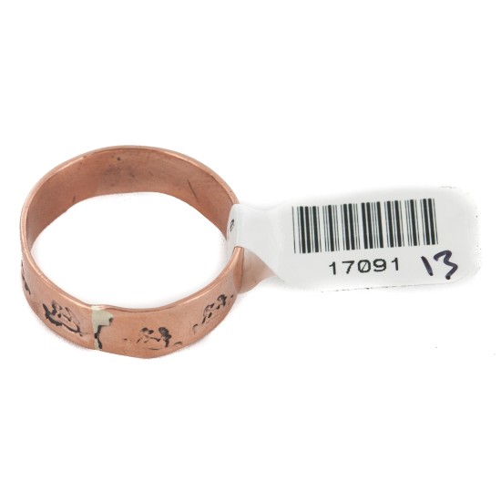 Certified Authentic Handmade Horse Navajo Native American Pure Copper Ring 17091-13