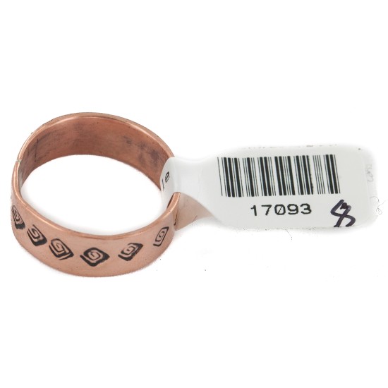 Certified Authentic Handmade Navajo Native American Pure Copper Ring 17093-8