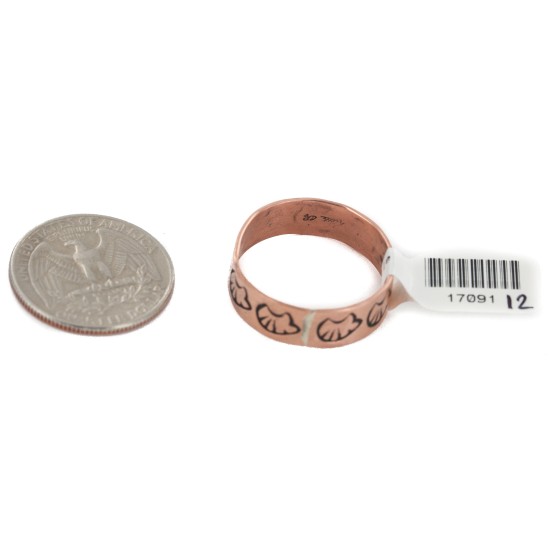 Certified Authentic Handmade Bear Navajo Native American Pure Copper Ring 17091-12
