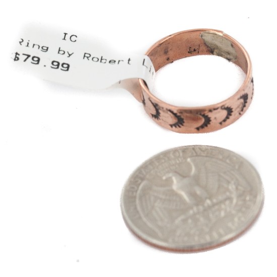 Handmade Certified Authentic Navajo Native American Pure Copper Ring 17093-3