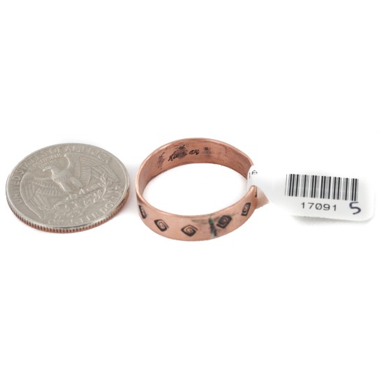 Certified Authentic Handmade Navajo Native American Pure Copper Ring 17091-5 Certified Authentic Handmade Navajo Native American Pure Copper Ring 17091-5