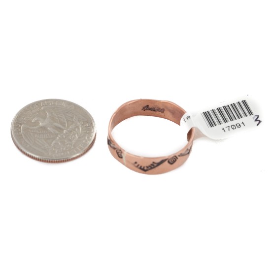 Handmade Certified Authentic Navajo Native American Pure Copper Ring 17091-3
