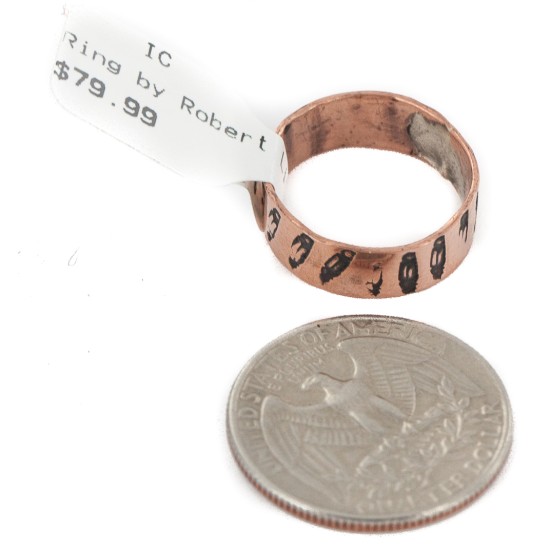 Handmade Certified Authentic Feather Navajo Native American Pure Copper Ring 17094-5 Handmade Certified Authentic Feather Navajo Native American Pure Copper Ring 17094-5