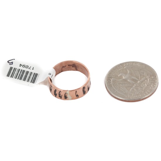 Handmade Certified Authentic Feather Navajo Native American Pure Copper Ring 17094-5 Handmade Certified Authentic Feather Navajo Native American Pure Copper Ring 17094-5