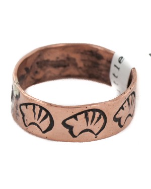 Bear Handmade Certified Authentic Navajo Native American Pure Copper Ring Size 8 17092-12