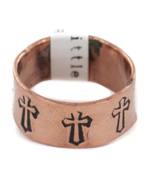 Certified Authentic Cross Handmade Navajo Native American Pure Copper Ring 17093-6