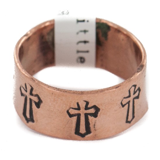 Certified Authentic Cross Handmade Navajo Native American Pure Copper Ring 17093-6