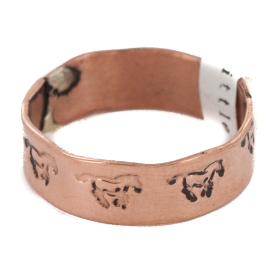 Certified Authentic Handmade Horse Navajo Native American Pure Copper Ring 17091-13