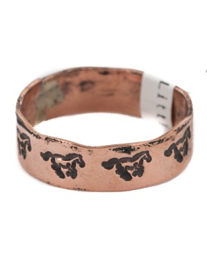 Certified Authentic Handmade Horse Navajo Native American Pure Copper Ring 17091-6