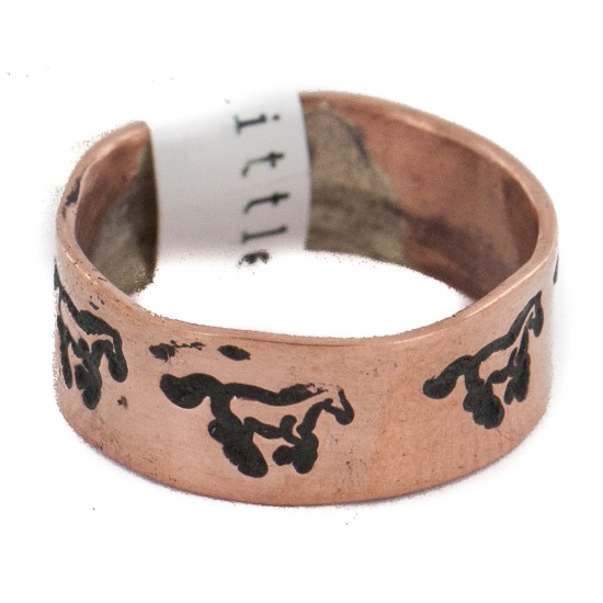 Certified Authentic Handmade Horse Navajo Native American Pure Copper Ring 17094-2
