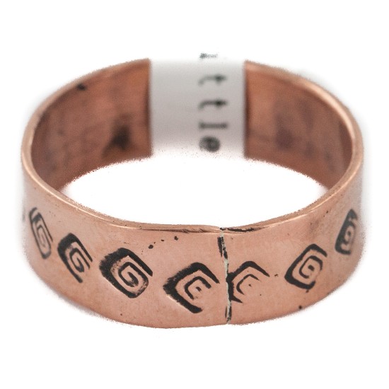 Certified Authentic Handmade Navajo Native American Pure Copper Ring 17093-8