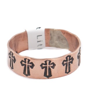 Cross Handmade Certified Authentic Navajo Native American Pure Copper Ring 17091-8 Cross Handmade Certified Authentic Navajo Native American Pure Copper Ring 17091-8