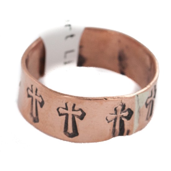 Handmade Certified Authentic Cross Navajo Native American Pure Copper Ring 17092-2