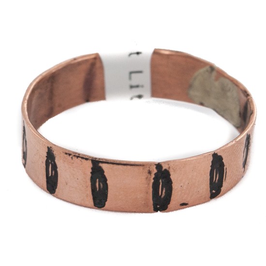 Handmade Certified Authentic Feather Navajo Native American Pure Copper Ring 17091-2