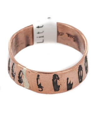 Handmade Certified Authentic Feather Navajo Native American Pure Copper Ring 17094-5