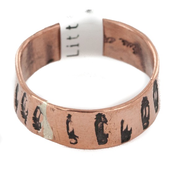 Handmade Certified Authentic Feather Navajo Native American Pure Copper Ring 17094-5 Handmade Certified Authentic Feather Navajo Native American Pure Copper Ring 17094-5