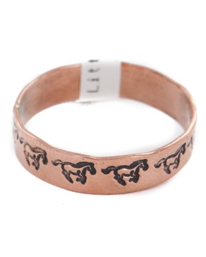 Handmade Certified Authentic Horse Navajo Native American Pure Copper Ring 17091-10