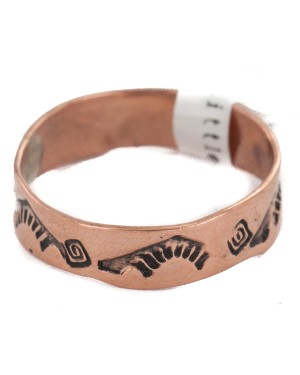 Handmade Certified Authentic Navajo Native American Pure Copper Ring 17091-3