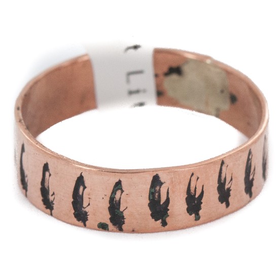 Handmade Feather Certified Authentic Navajo Native American Pure Copper Ring 17091-11