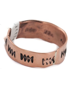 Handmade Navajo Certified Authentic Native American Pure Copper Ring 17092-5