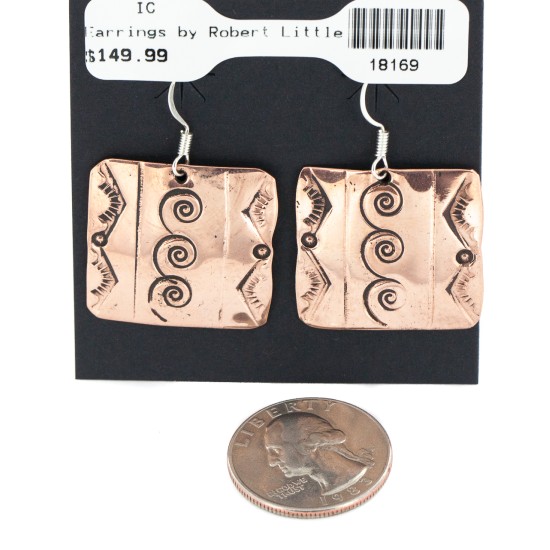 Certified Authentic Handmade Navajo Mountain Wave Pure Copper Dangle Native American Earrings 18169 Certified Authentic Handmade Navajo Mountain Wave Pure Copper Dangle Native American Earrings 18169