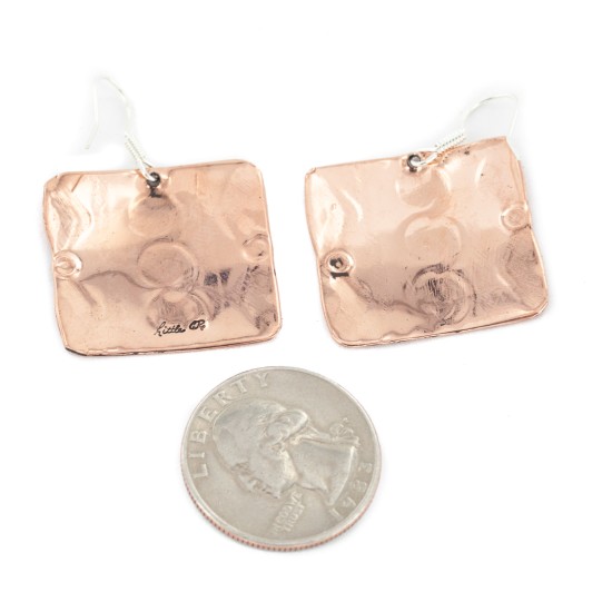 Certified Authentic Handmade Navajo Mountain Wave Pure Copper Dangle Native American Earrings 18169 Certified Authentic Handmade Navajo Mountain Wave Pure Copper Dangle Native American Earrings 18169