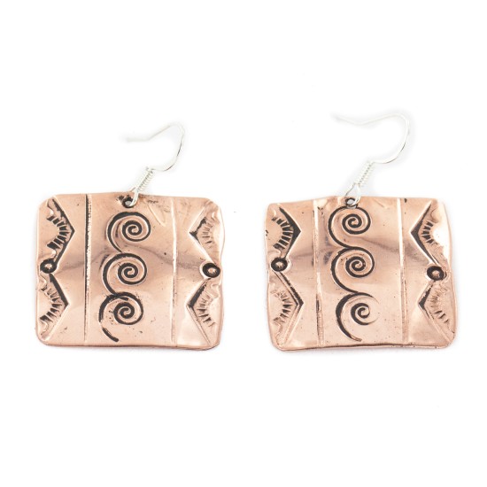 Certified Authentic Handmade Navajo Mountain Wave Pure Copper Dangle Native American Earrings 18169 Certified Authentic Handmade Navajo Mountain Wave Pure Copper Dangle Native American Earrings 18169
