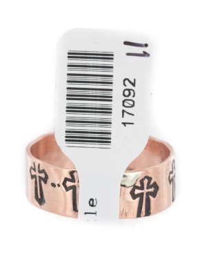 Handmade Certified Authentic Cross Navajo Pure Copper Native American Ring 17092-11