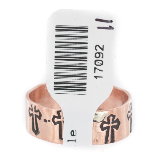 Handmade Certified Authentic Cross Navajo Pure Copper Native American Ring 17092-11 Handmade Certified Authentic Cross Navajo Pure Copper Native American Ring 17092-11