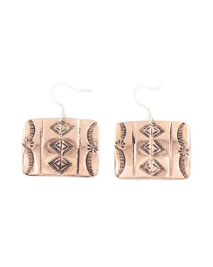 Handmade Certified Authentic Mountain Navajo Pure Copper Dangle Native American Earrings 18169-3 Handmade Certified Authentic Mountain Navajo Pure Copper Dangle Native American Earrings 18169-3