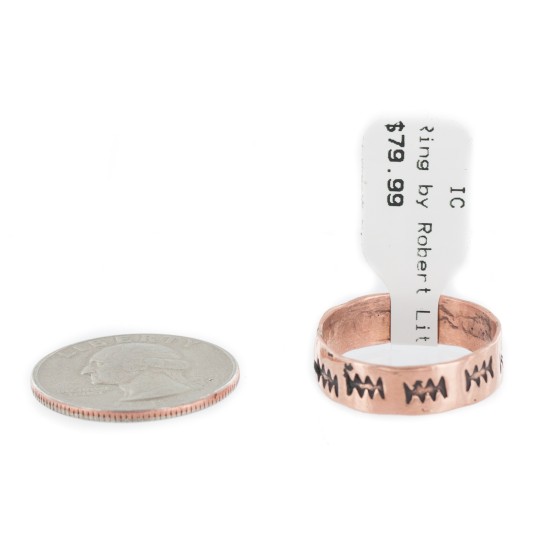 Handmade Certified Authentic Navajo Navajo Pure Copper Native American Ring 17092-10 Handmade Certified Authentic Navajo Navajo Pure Copper Native American Ring 17092-10