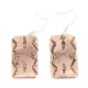 Handmade Feather Certified Authentic Pure Copper Navajo Native American Dangle Earrings 18170-1