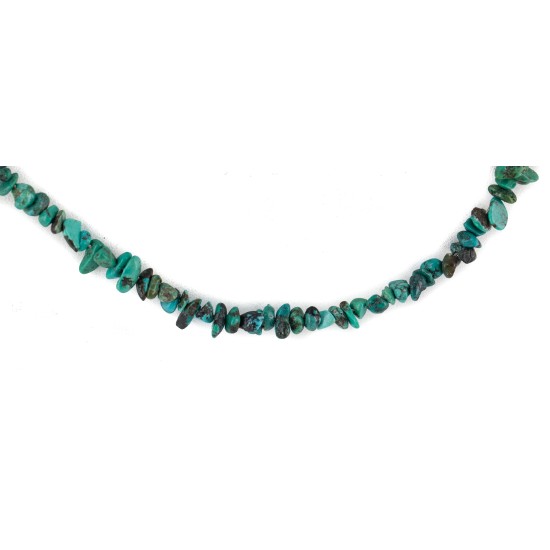 Certified Authentic Navajo .925 Sterling Silver Natural Turquoise Native American Necklace 750124-14
