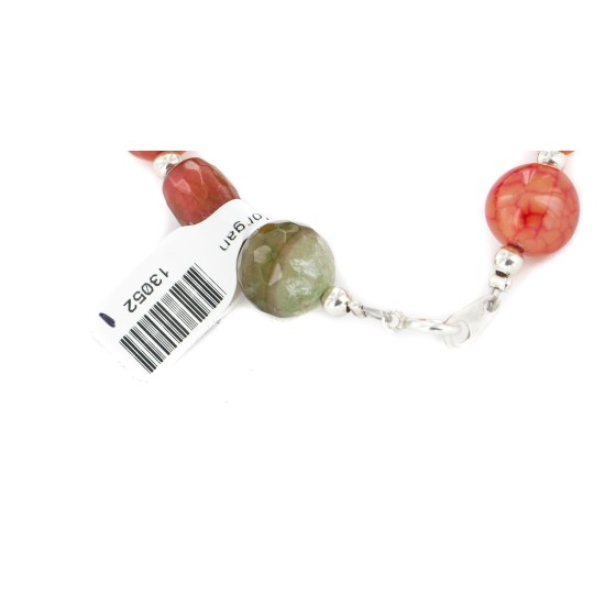 Navajo .925 Sterling Silver Certified Authentic Quartz and Agate Native American Bracelet 13052-1 Navajo .925 Sterling Silver Certified Authentic Quartz and Agate Native American Bracelet 13052-1
