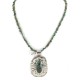 Arrows Certified Authentic Nickel .925 Sterling Silver Handmade Navajo Turquoise Native American Necklace 12812-5-16029-14