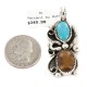 Certified Authentic .925 Sterling Silver Handmade Navajo Natural Turquoise Tigers Eye Native American Pendant 13062