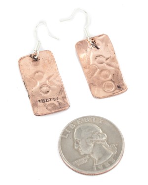 Handmade Certified Authentic Navajo Native American Pure Copper Dangle Earrings 18170-12 Handmade Certified Authentic Navajo Native American Pure Copper Dangle Earrings 18170-12