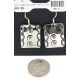 Swirl Nickel Handmade Certified Authentic Navajo Native American Dangle Earrings 18171