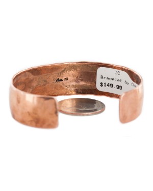 Navajo Handmade Certified Authentic Native American Pure Copper Bracelet 13050