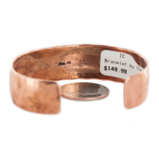 Navajo Handmade Certified Authentic Native American Pure Copper Bracelet 13050