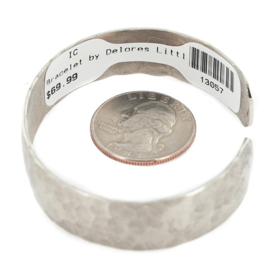 Handmade Certified Authentic Hammered Navajo Native American Nickel Bracelet 13057